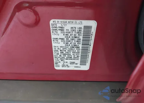 2017 Nissan Rogue S from USA, damaged, VIN JN8AT2MV0HW266242